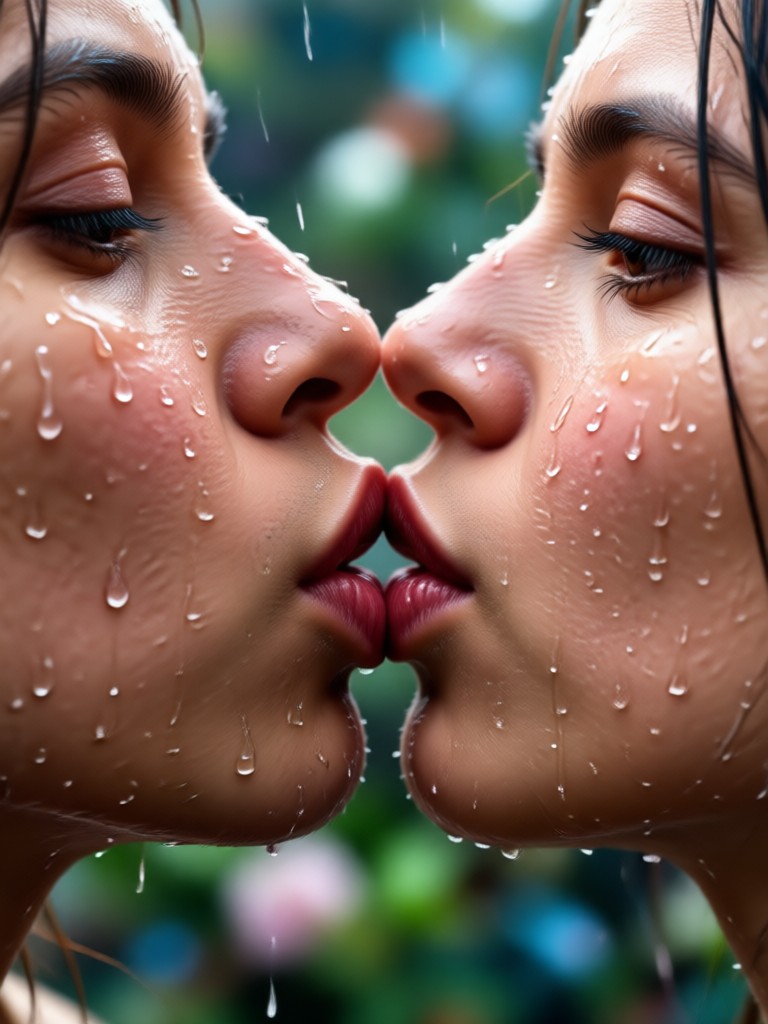 Escena de beso romántico de película generada por IA