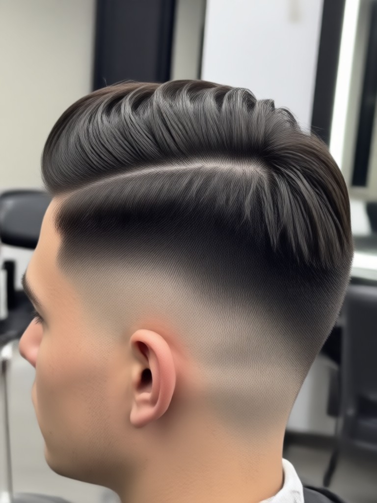 Temple fade and beard lineup AI transformation