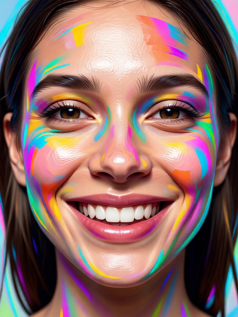 Pet portrait with a whimsical AI generated smile