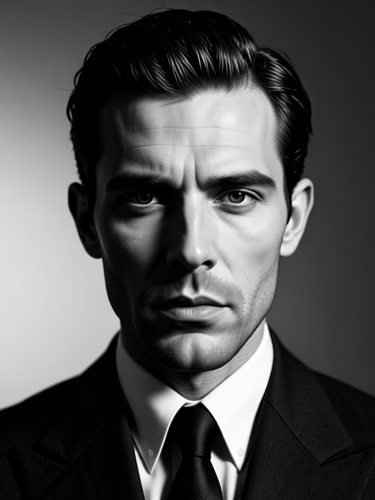Noir portrait inspired by classic cinema
