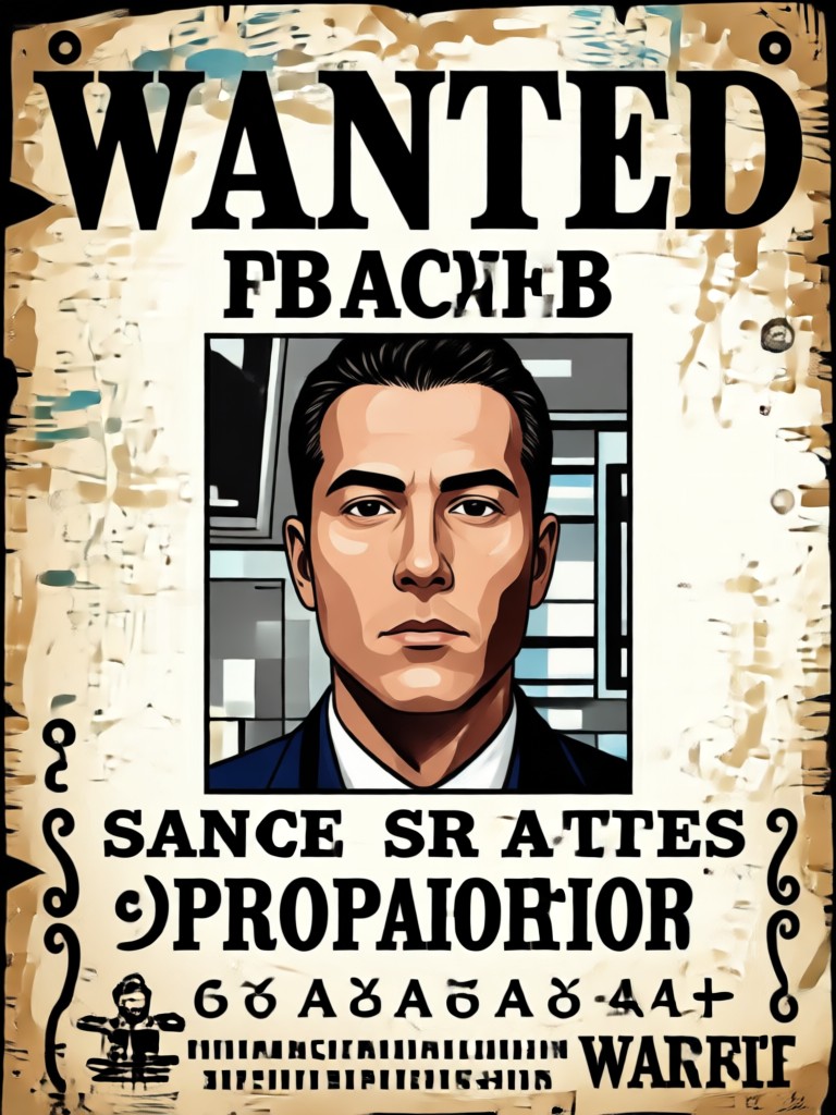 AI generated FBI Most Wanted poster example