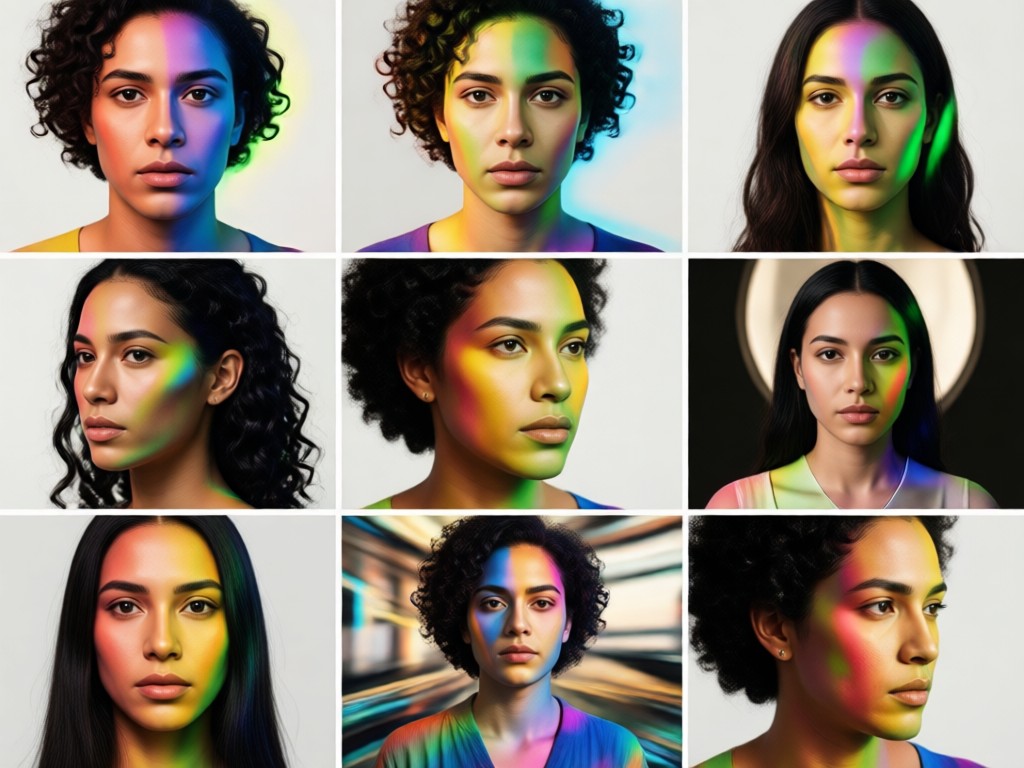 Different artistic styles for nine grid portraits
