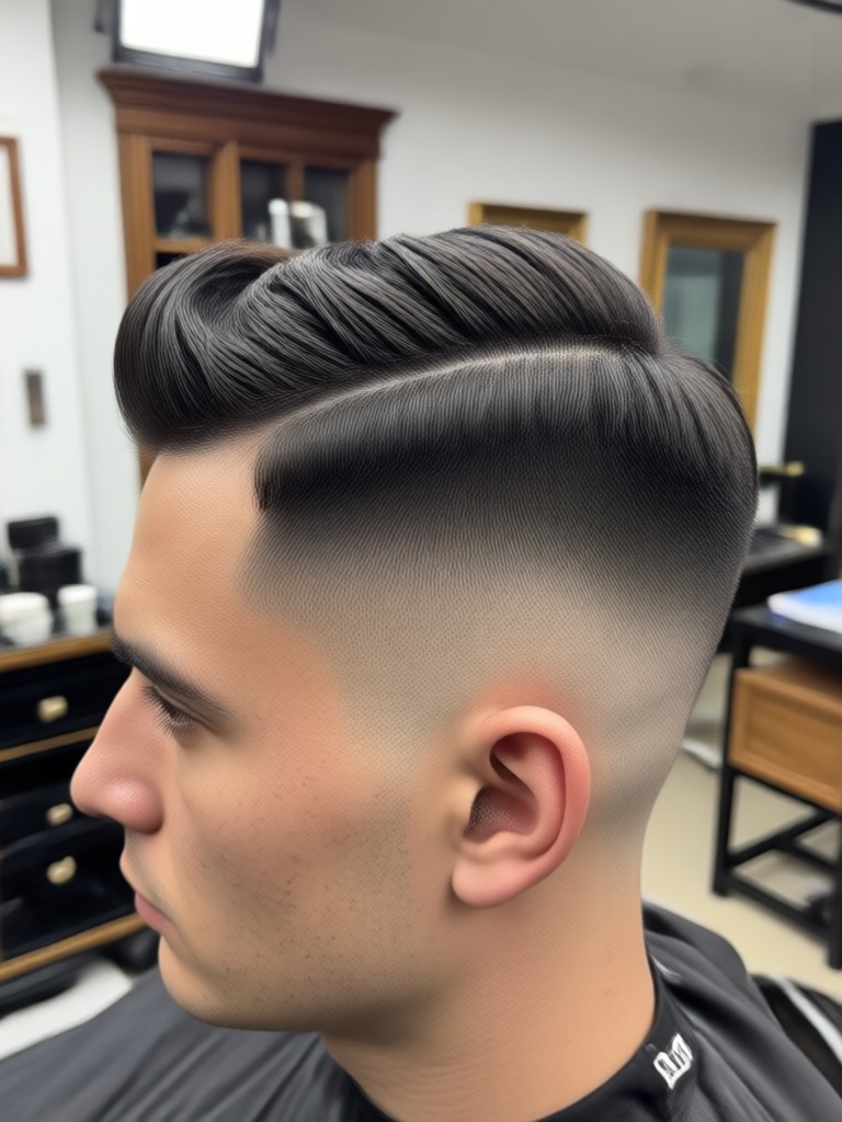 AI generated burst fade haircut style example