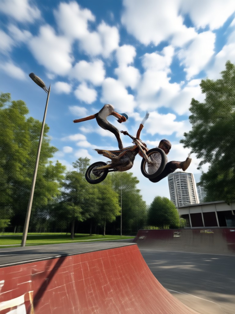 Dirt bike stunt jump generated by AI