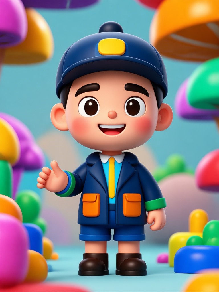 clay style 3d buddy figurine