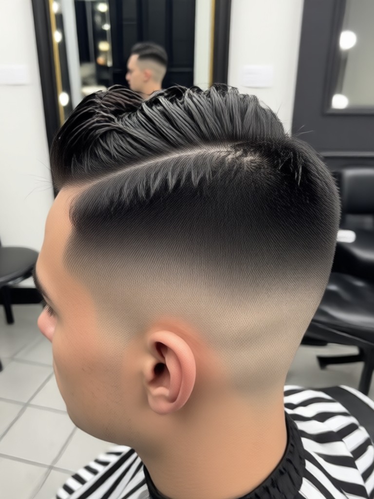 AI Taper Fade Haircut Generator preview showing before and after transformation