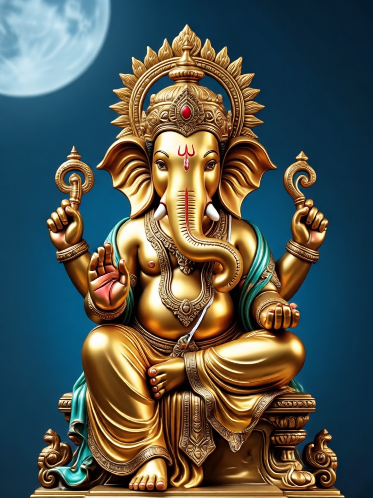 Animación de estatua de Ganesha para publicación en redes sociales