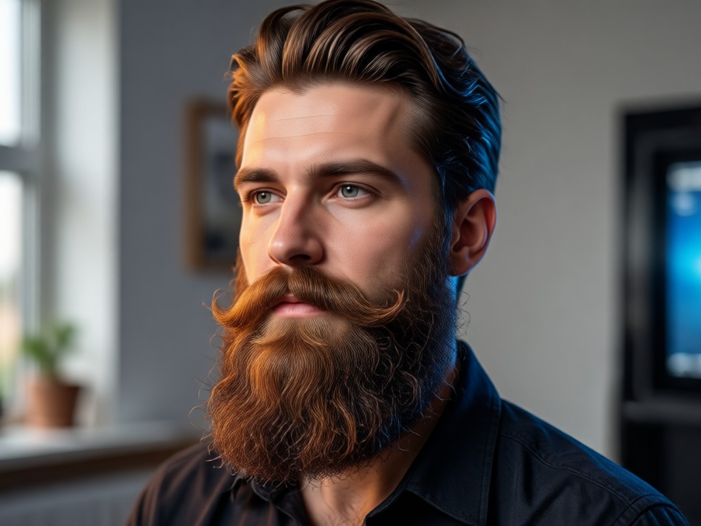 Ejemplo de integración realista de barba con IA