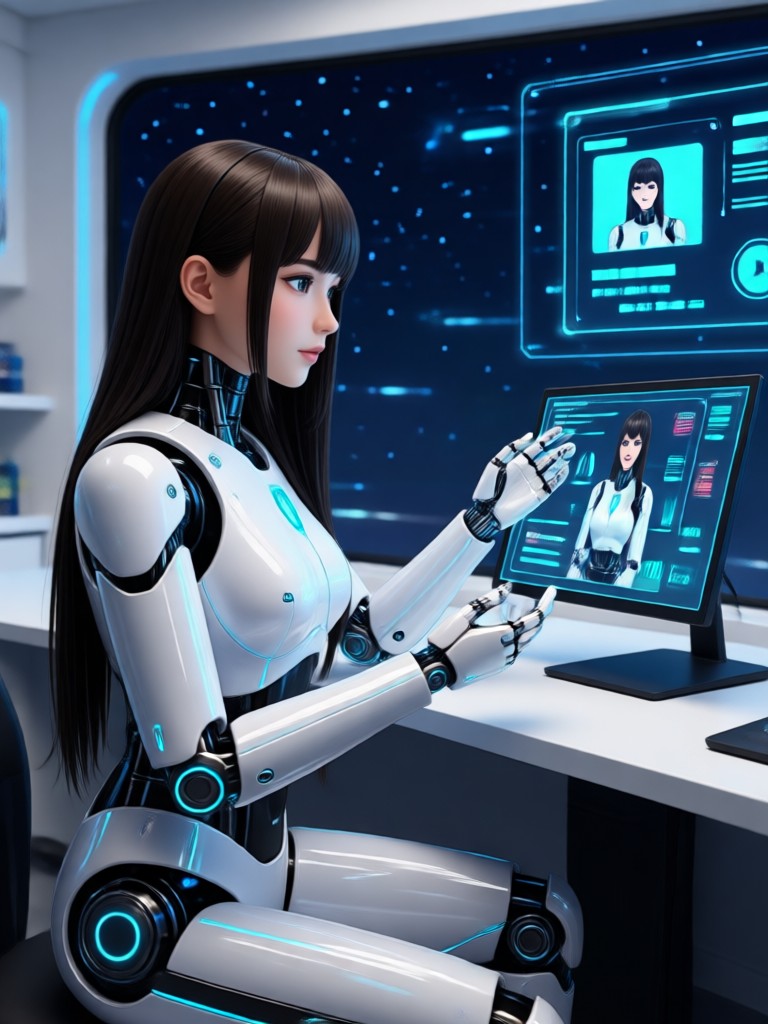 Realistic portrait of an AI companion