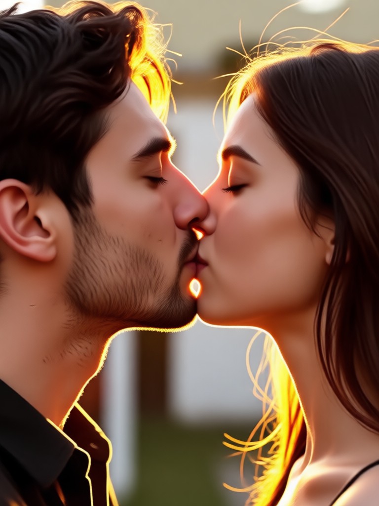 Ciuman animasi untuk kartu Hari Valentine