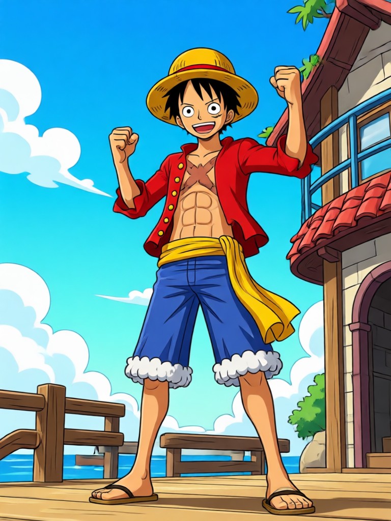 Personagem sereia no estilo One Piece com cores vibrantes