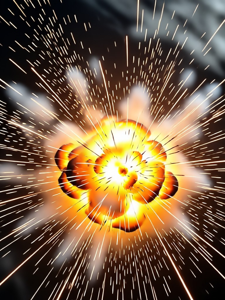 Space battle with starship explosions