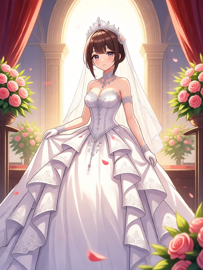 Mobile app interface for anime bride generation