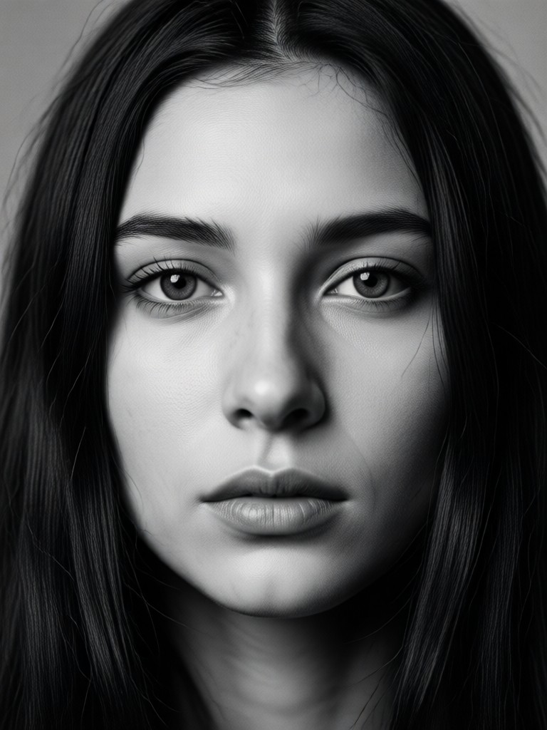 Clean, professional AI black and white business portrait