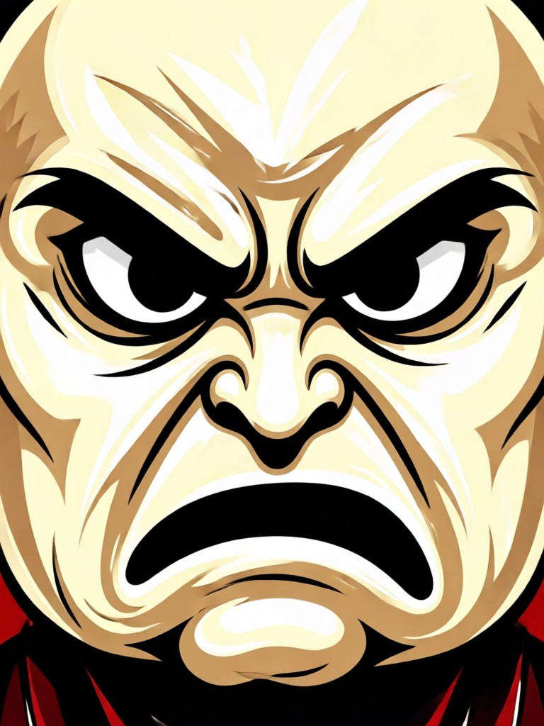 cartoon angry expression with steam