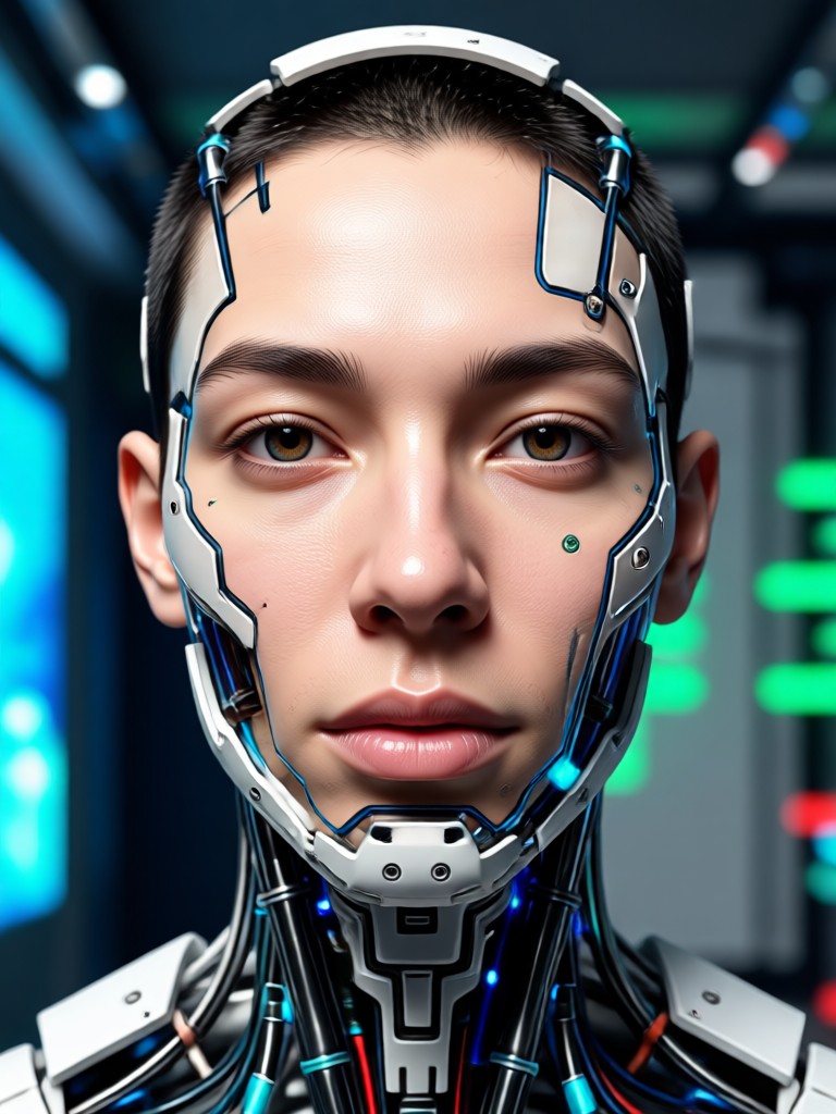 AI generated realistic young woman portrait