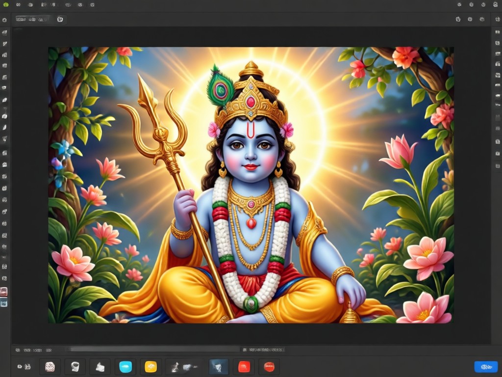 AI applying Baby Krishna style to a portrait