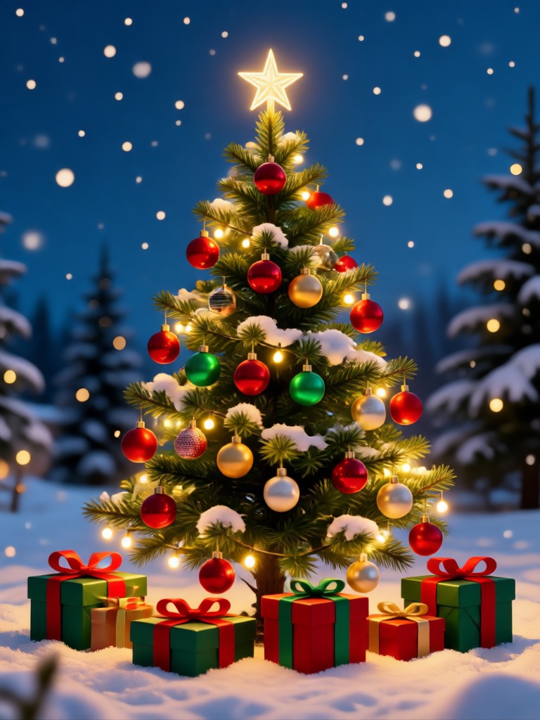 Snowy Outdoor Winter Wonderland AI Photo