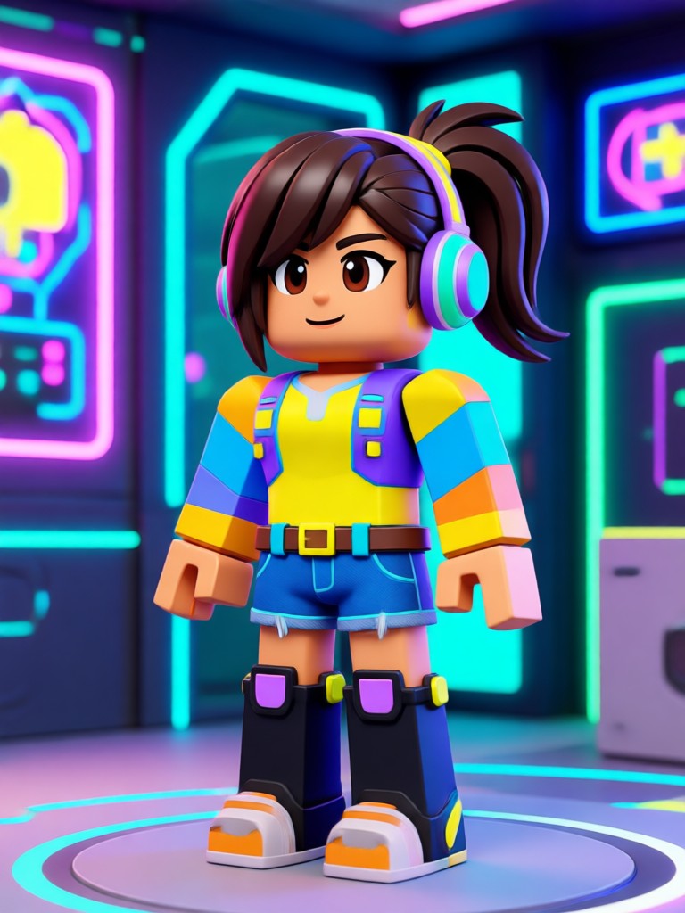 Gothic lolita style AI Roblox avatar