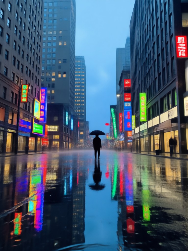 Romantic embrace in Paris street rain AI