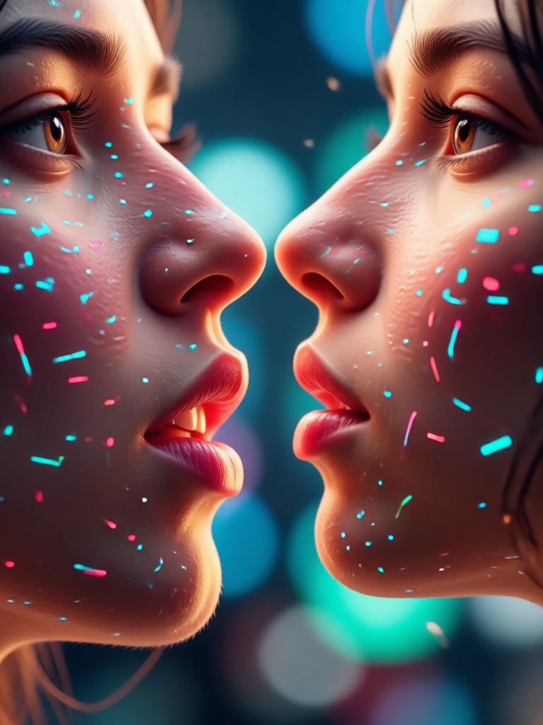 AI kiss video with custom background change
