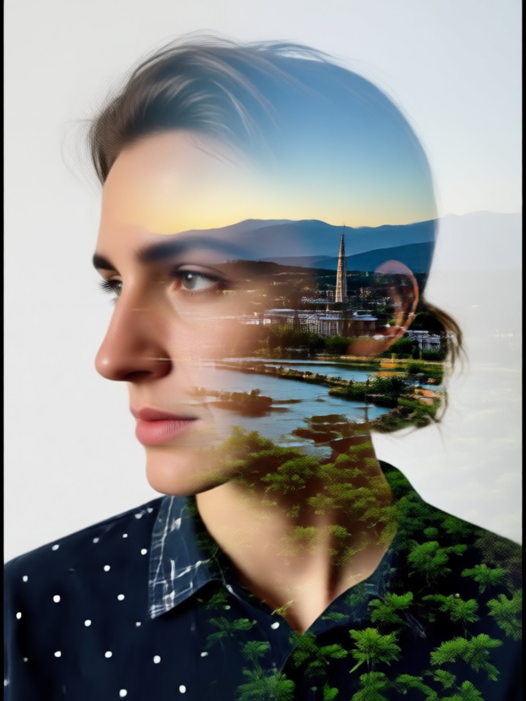 Architektonischer Double-Exposure-Effekt