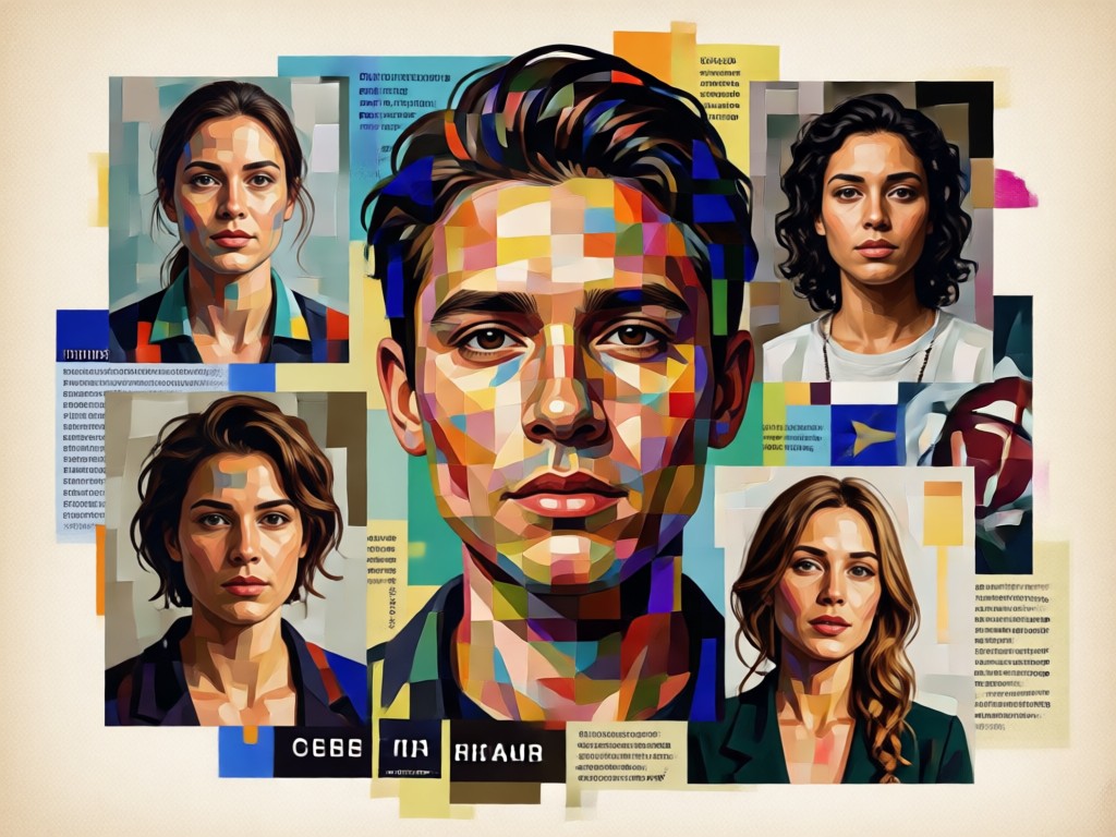 AI multi frame portrait collage layout