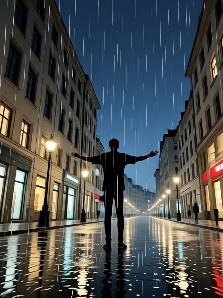 レンズに雨滴のあるクローズアップポートレート