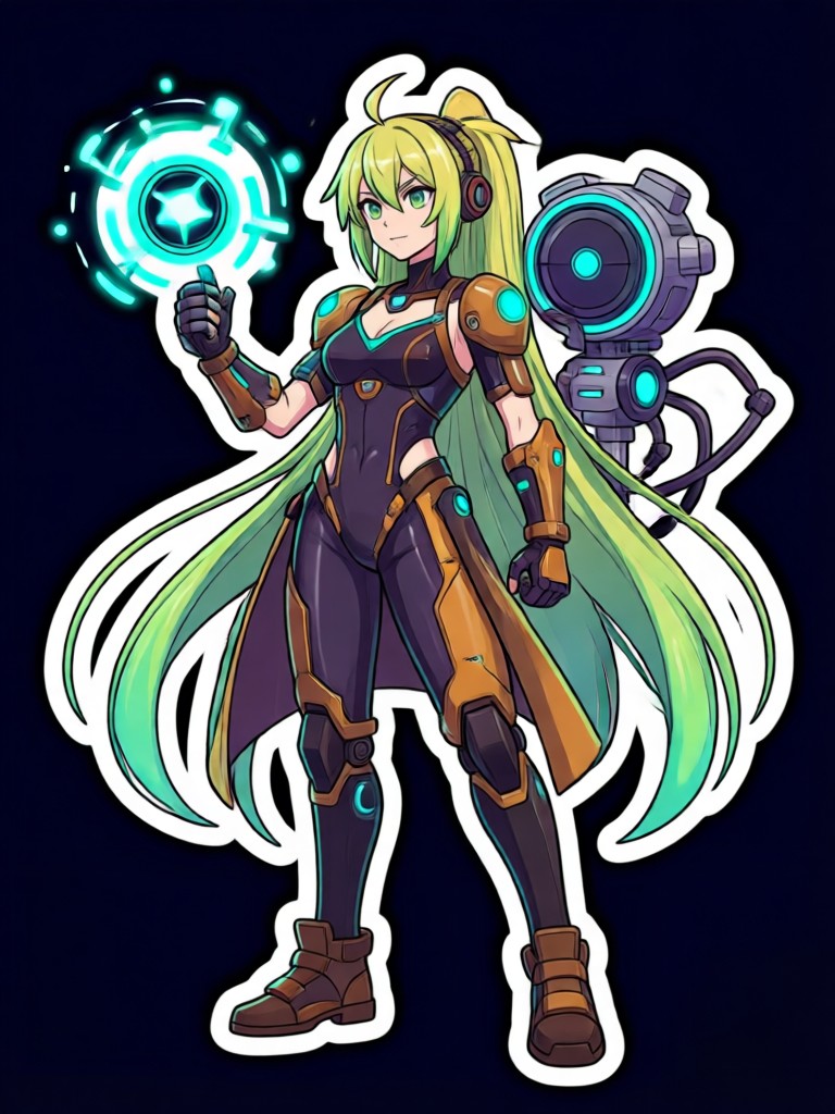 Anime sticker transformation of a cityscape