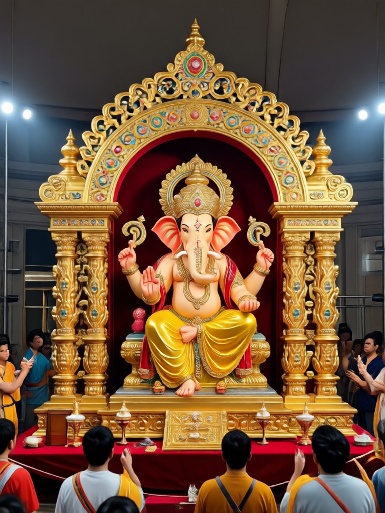 AI Ganpati Pandal on mobile phone