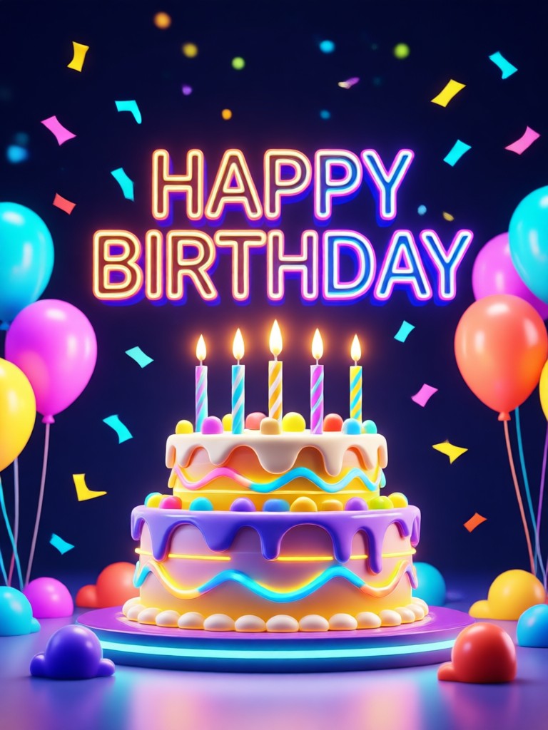Space themed AI birthday art for a teen