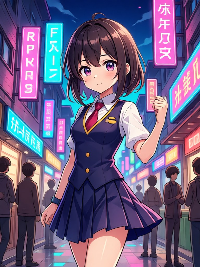 Clipe de vídeo curto animado de um personagem anime se virando para olhar