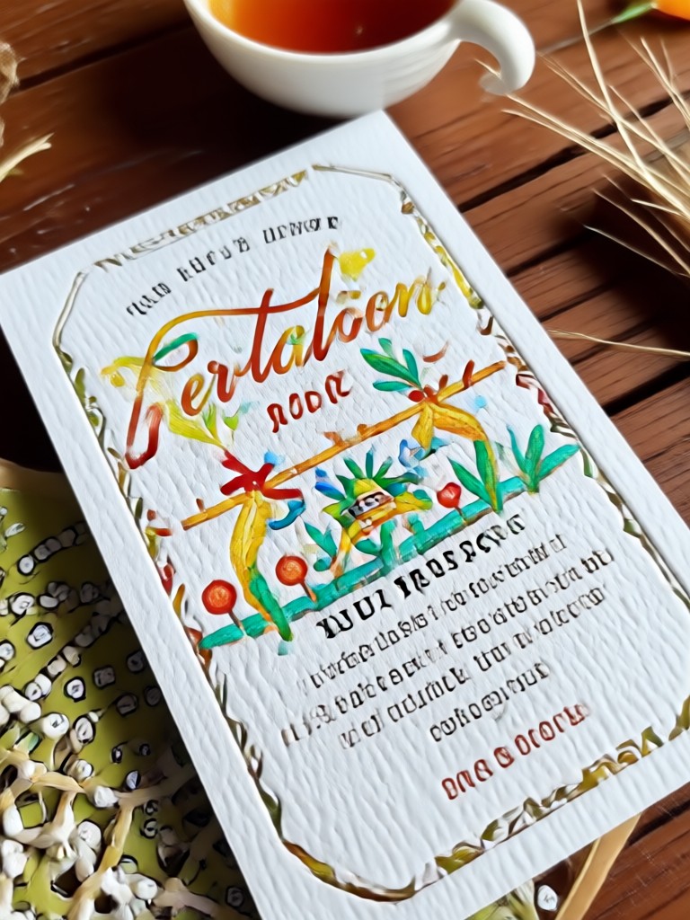 Rustic outdoor wedding invitation card
