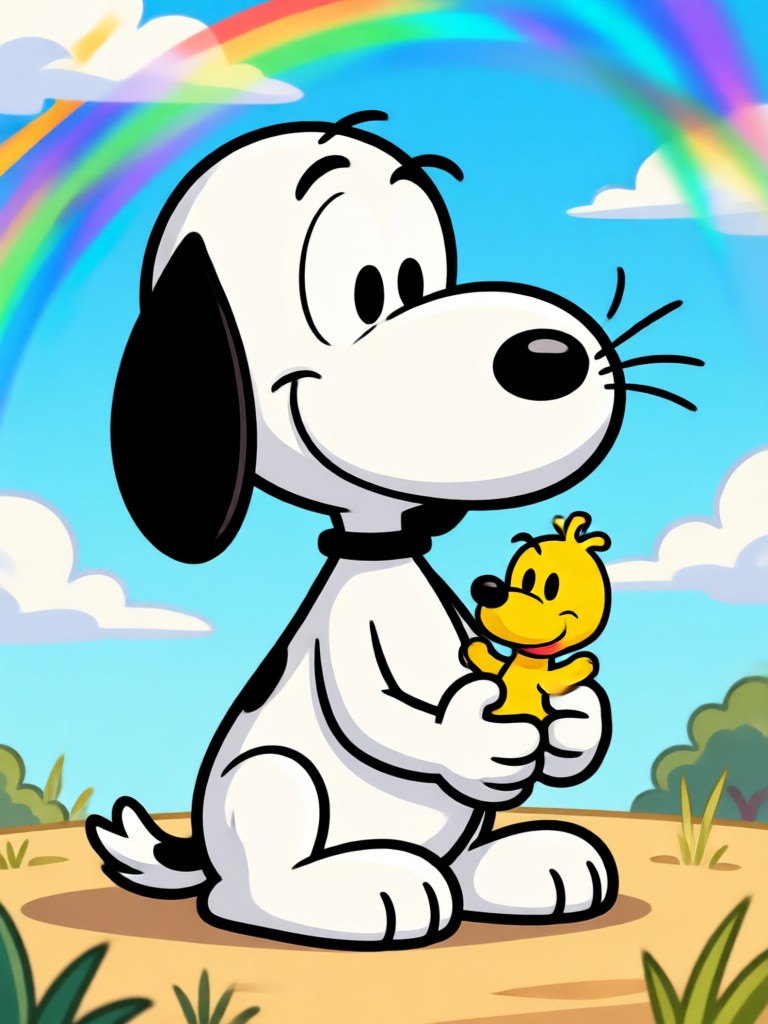 Filtro cartoon AI estilo Woodstock de passarinho pequeno