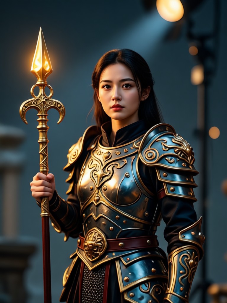 AI cinematic character intro photo example