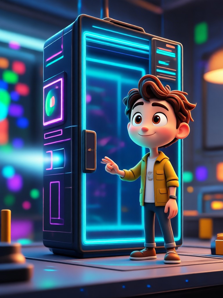 Epic cinematic landscape in Pixar animation style