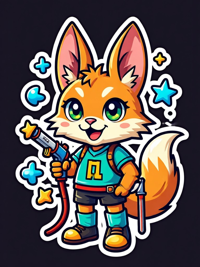 Retro 90s cartoon sticker