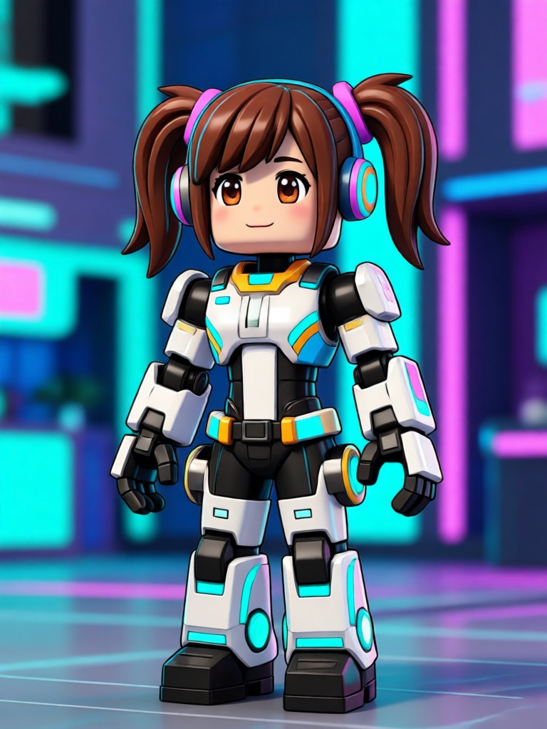 Cute anime style Roblox avatar girl with pink hair