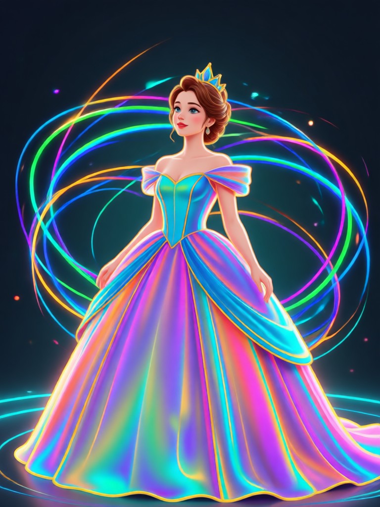 Elsa inspired ice queen dress transformation AI video