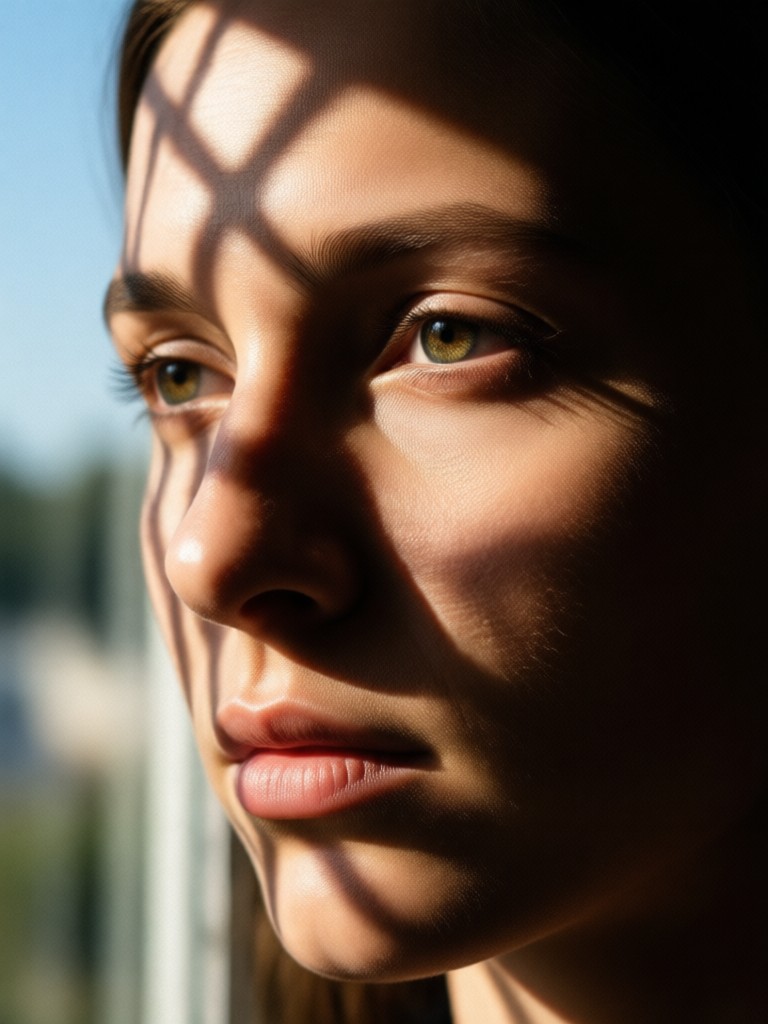 AI creates soft, ethereal lighting on a portrait
