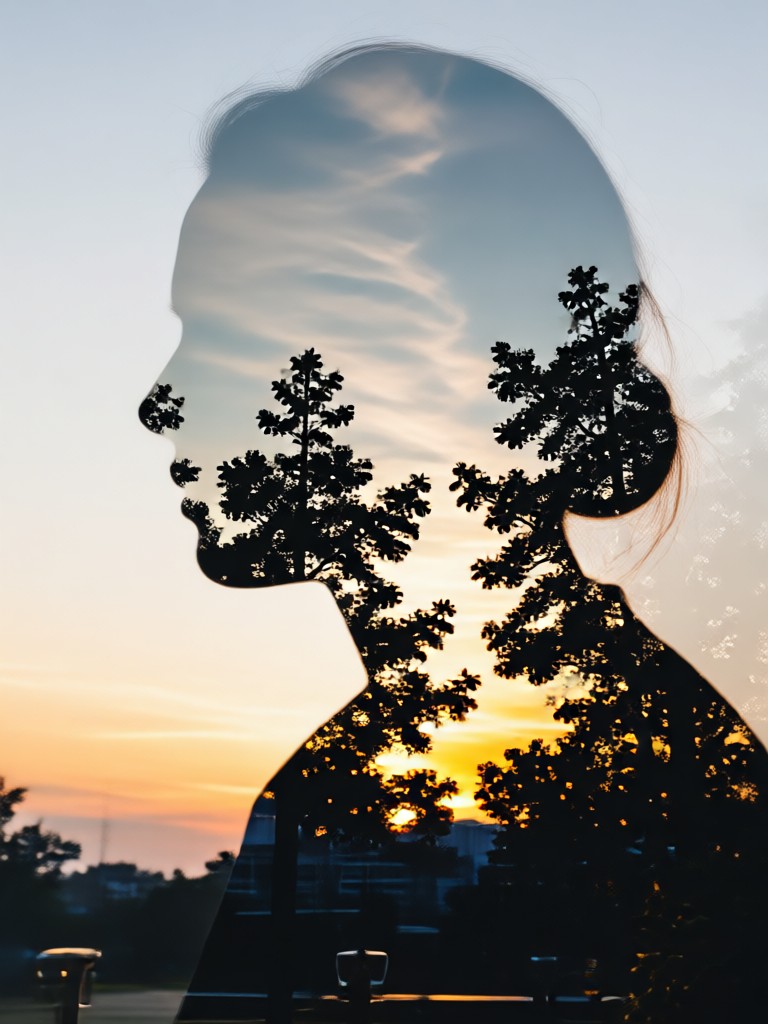 wildlife double exposure portrait