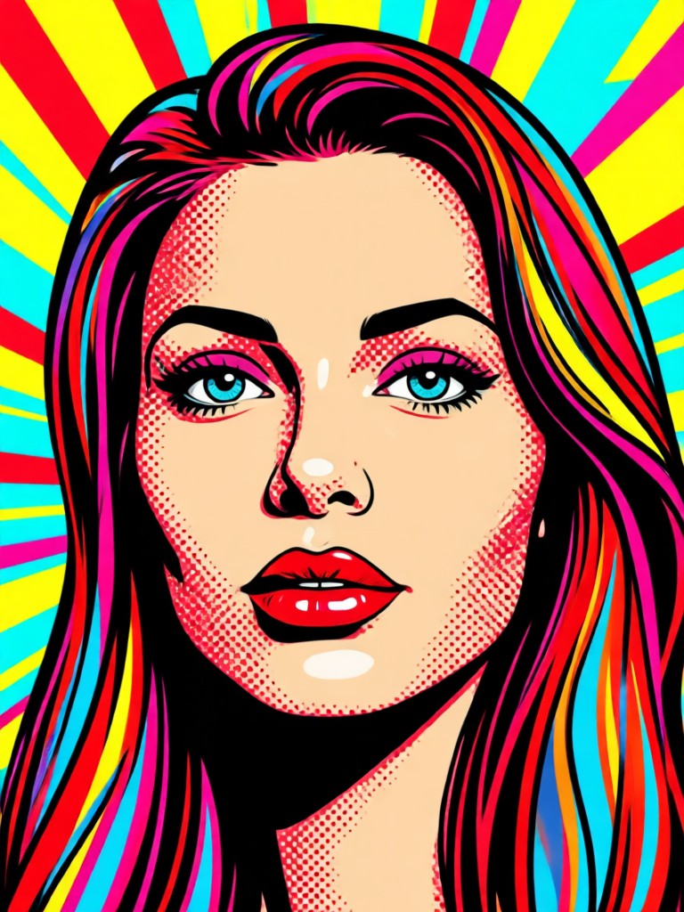 Landscape with bold graphic poster style