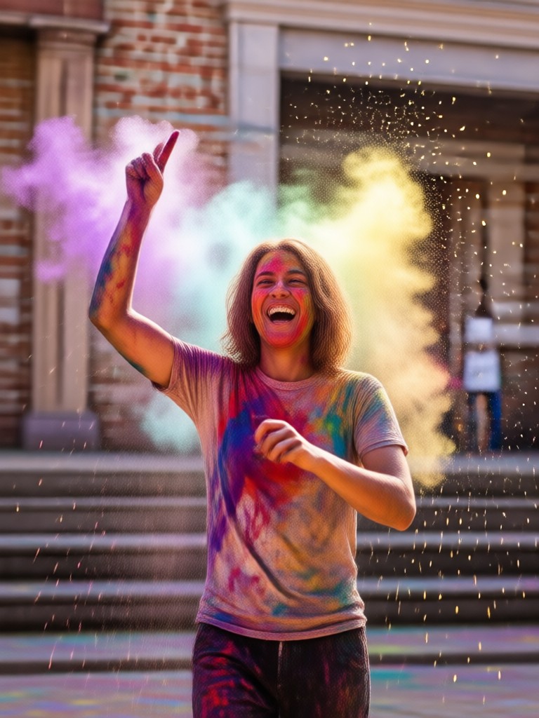 Heyo app showcasing Holi photo generation