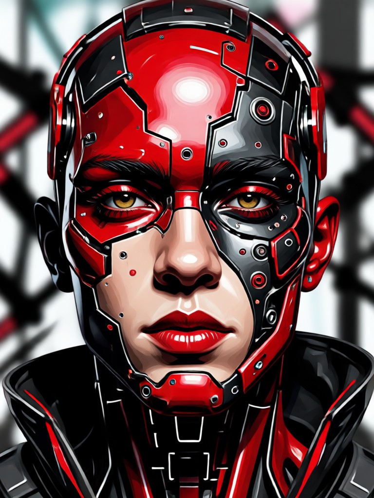 Professional red black portrait for social media