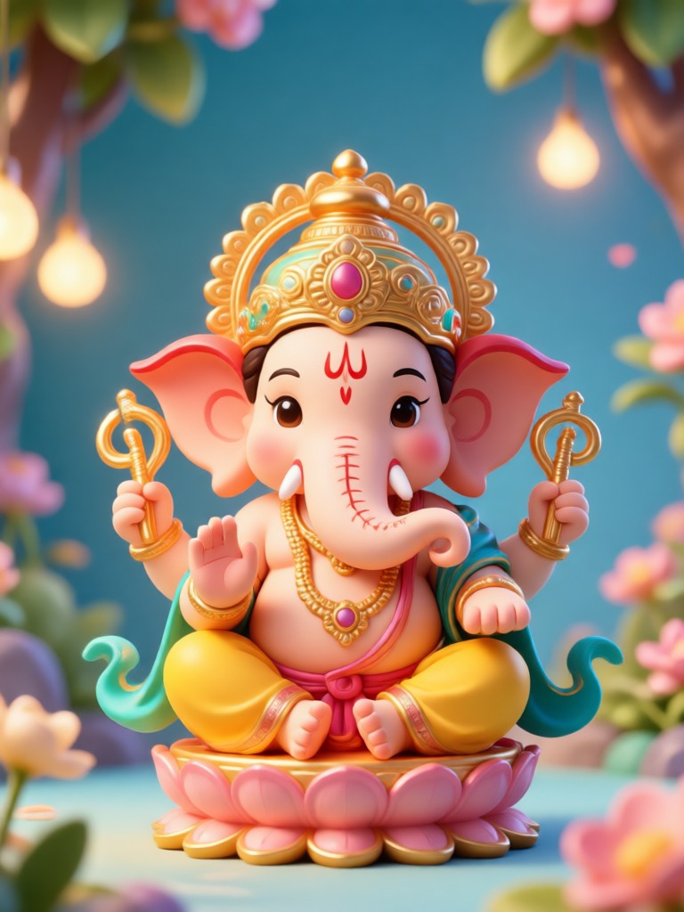 Festival Ganesha with Diya