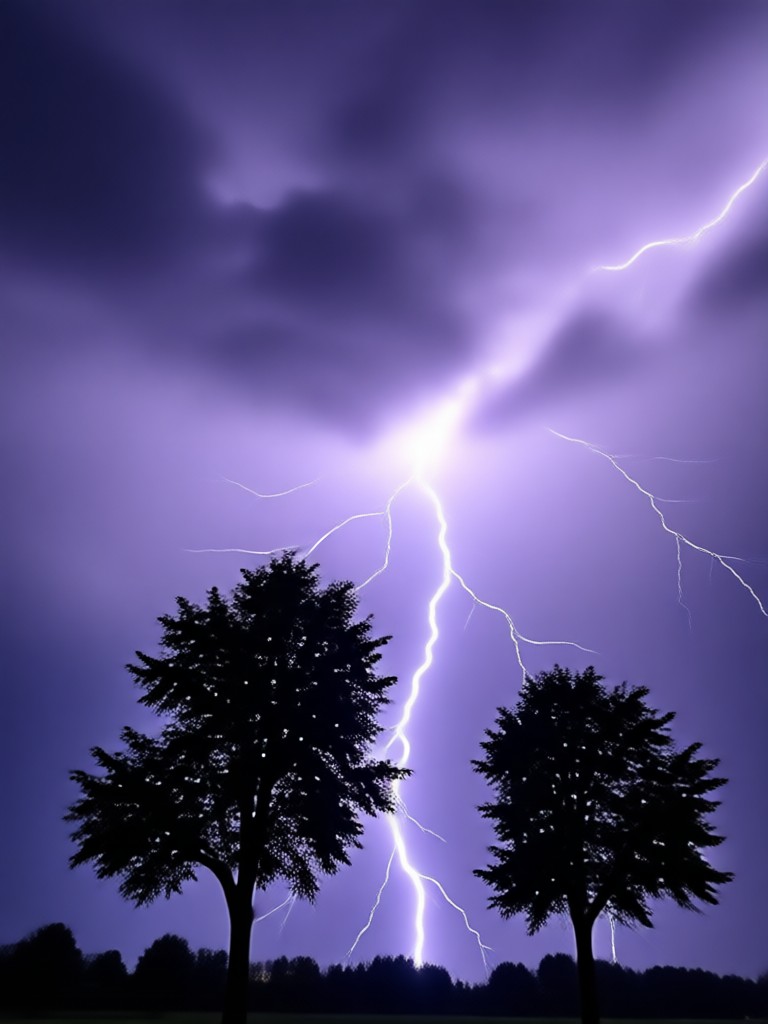Gothic castle illuminated by a crack of thunderstorm lightning