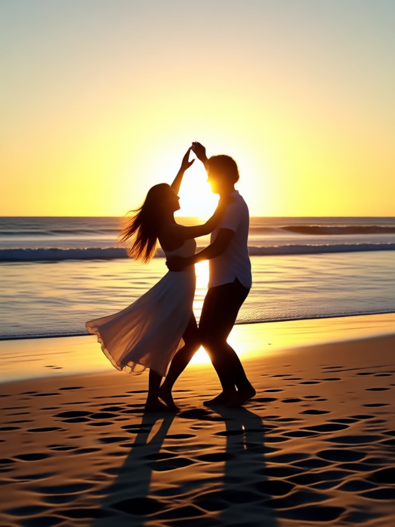 Dramatischer Tango in der Abenddämmerung