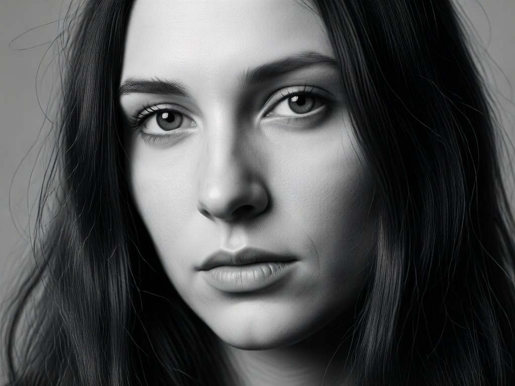 AI black and white portrait focusing on emotion