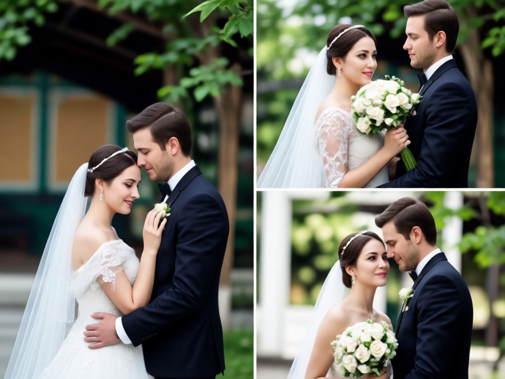 AI smart layout for wedding face collage template