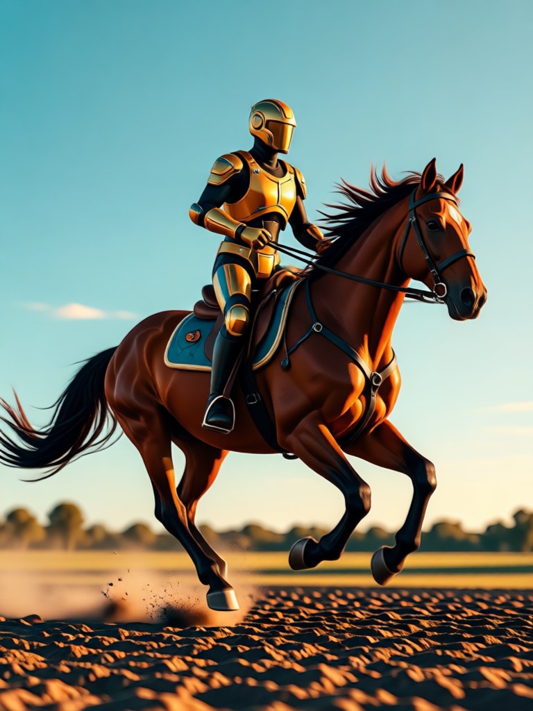 Western trail ride AI video with mountains